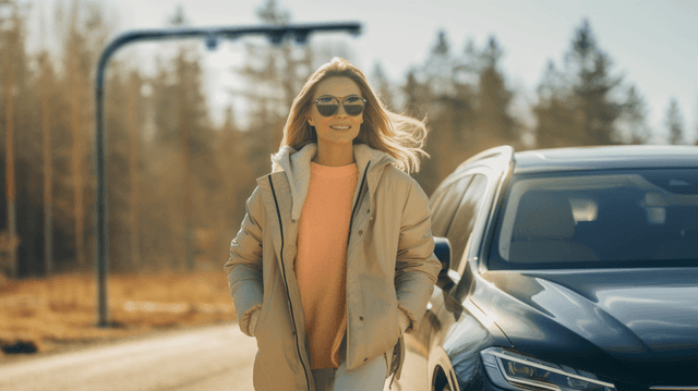 Woman in front of car and tool both (AI Generated)